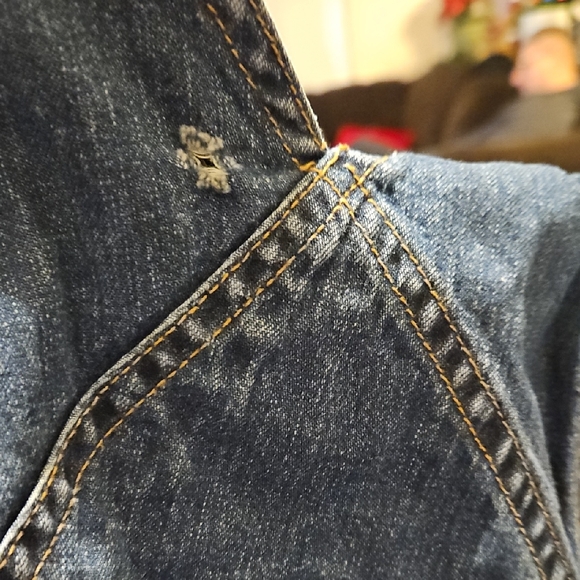 Y2K Old Navy Blue Denim Women Jean Short Overalls - Picture 5 of 5